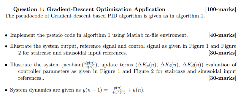 Solved Question 1: Gradient-Descent Optimization Application | Chegg.com