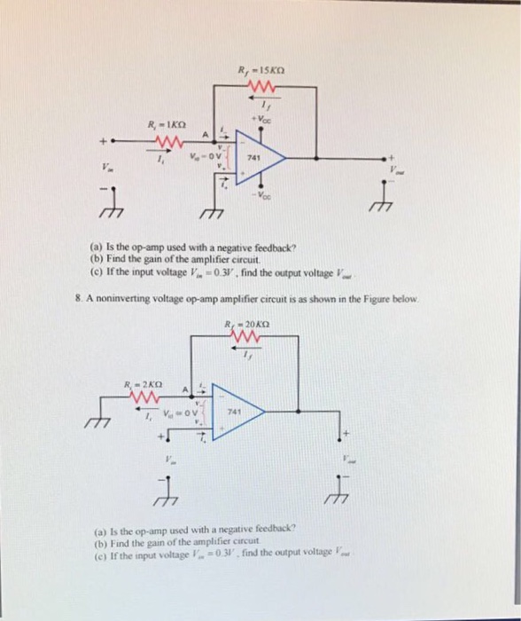 Solved Is The Op-amp Used With A Negative Feedback? (b) | Chegg.com