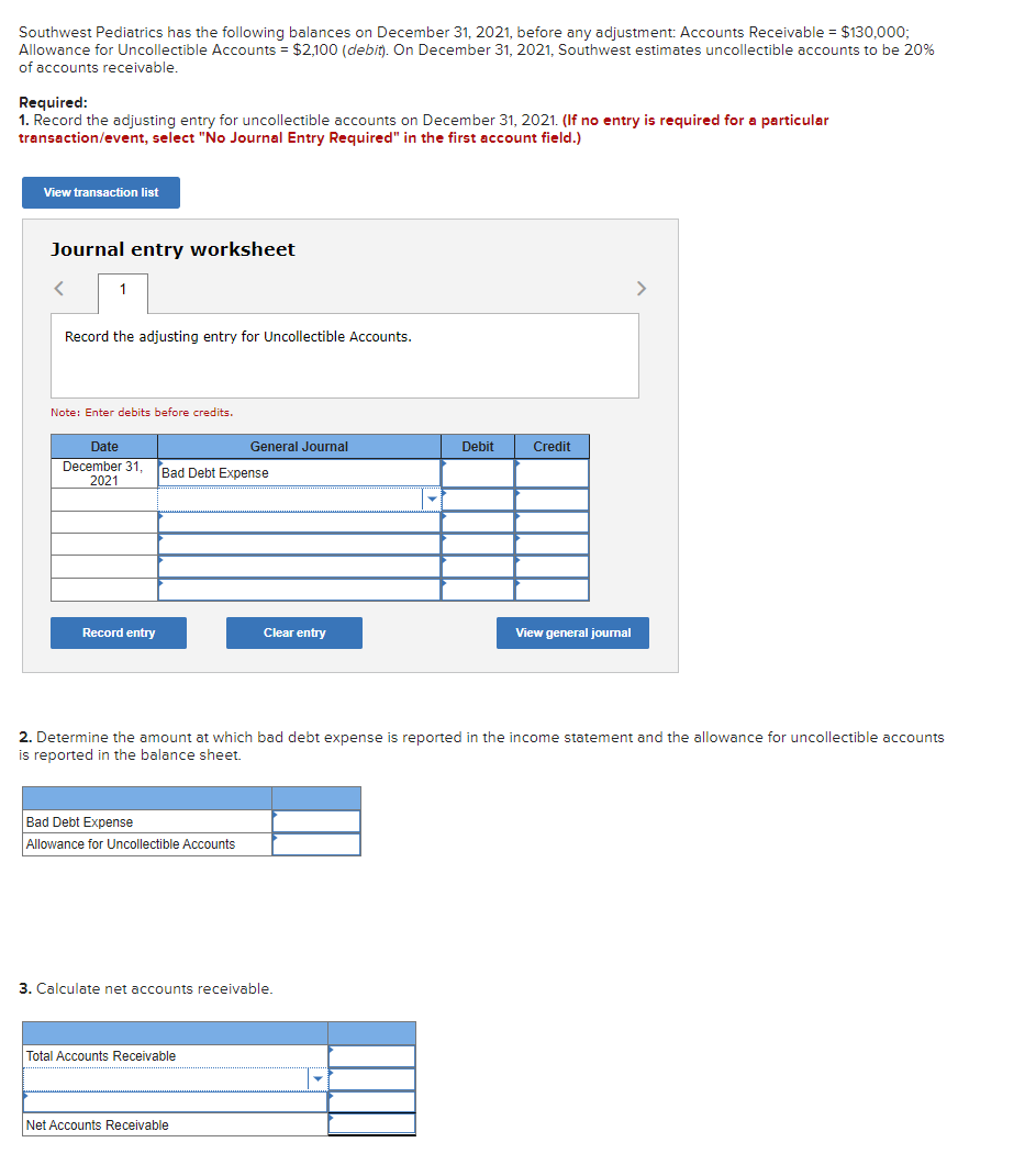 Solved Southwest Pediatrics has the following balances on