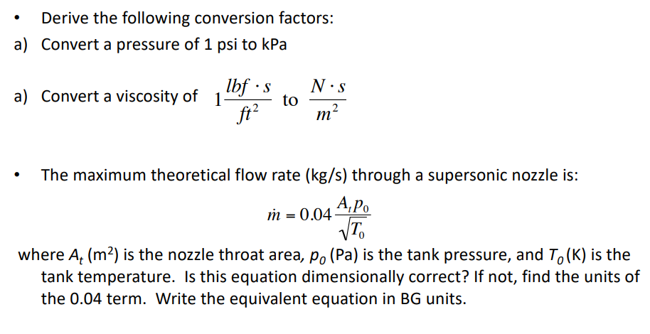 Solved Derive The Following Conversion Factors A Convert A Chegg