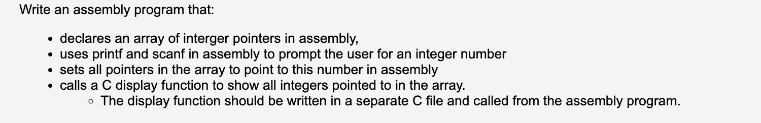 Solved Write an assembly program that: • declares an array | Chegg.com