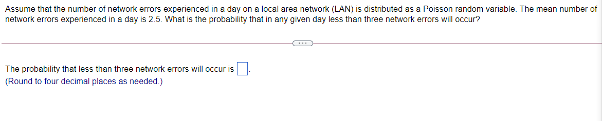 Solved Assume that the number of network errors experienced | Chegg.com