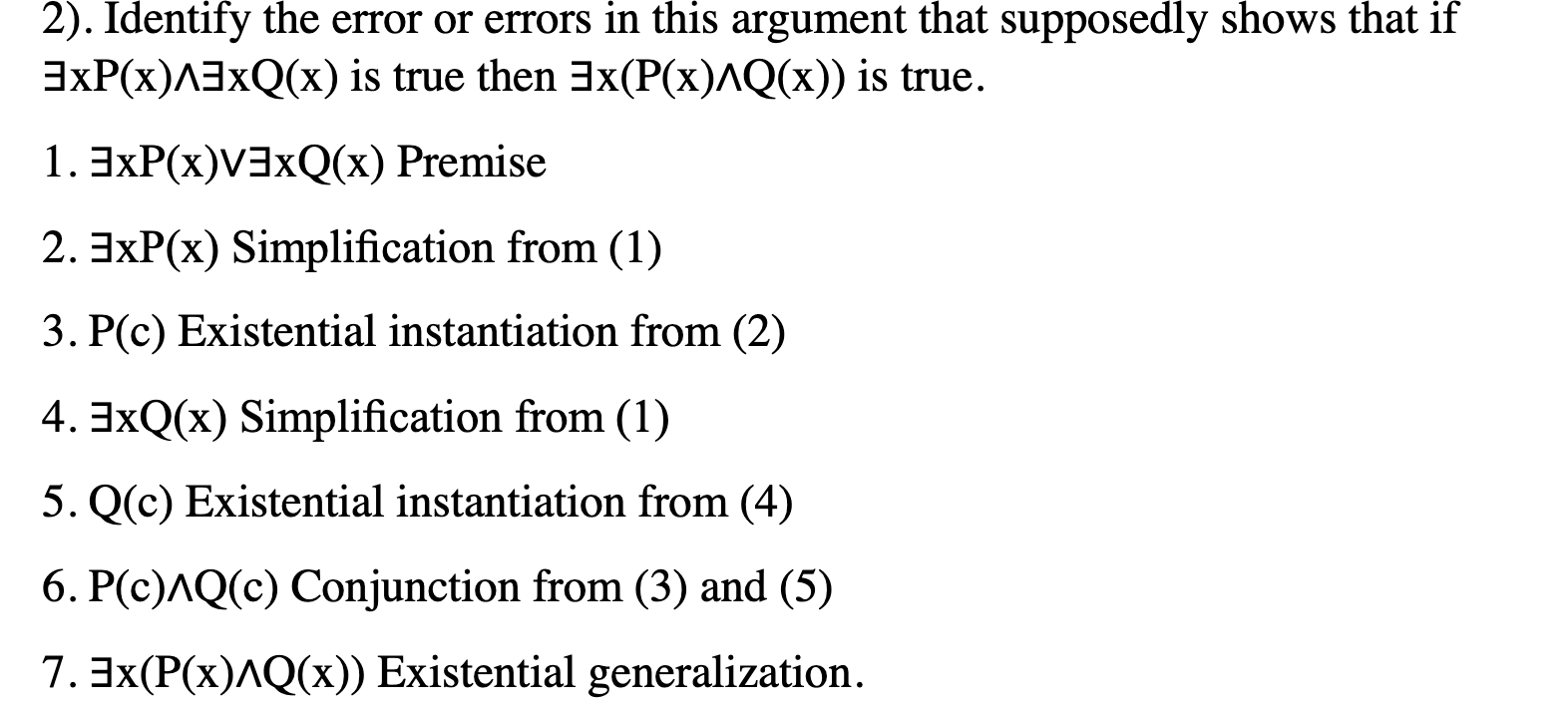 Solved or or erro 2). Identify the error or errors in this | Chegg.com