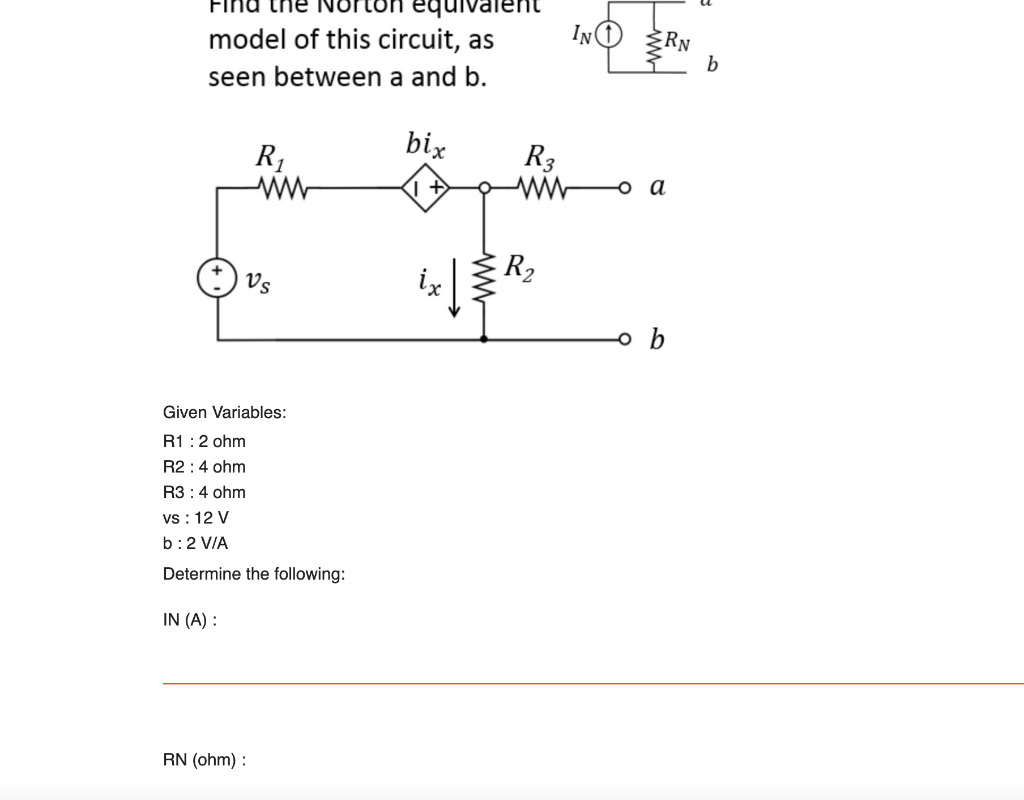 Solved Model Of This Circuit, As Seen Between A And B. Given | Chegg.com