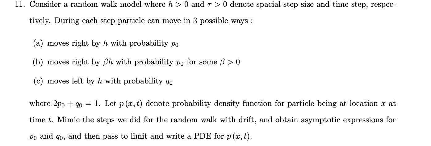 11 Consider A Random Walk Model Where H 0 And 7 Chegg Com