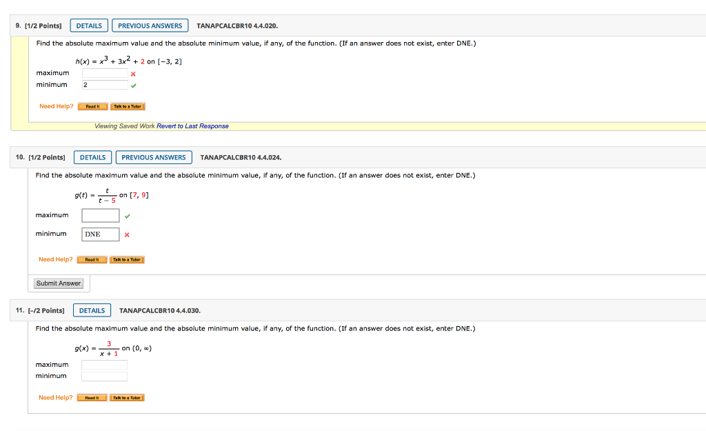 Solved 9. [1/2 Points] DETAILS PREVIOUS ANSWERS | Chegg.com