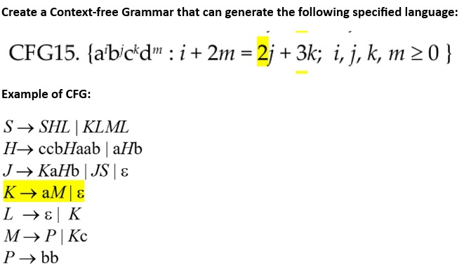 Solved Create a Context-free Grammar that can generate the | Chegg.com