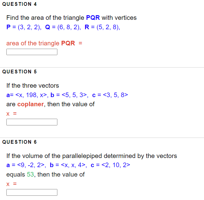 find the area of the triangle pqr with q 3 2