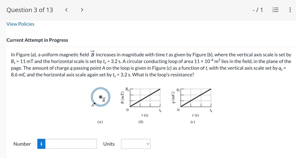Solved In Figure (a), a uniform magnetic field B increases | Chegg.com