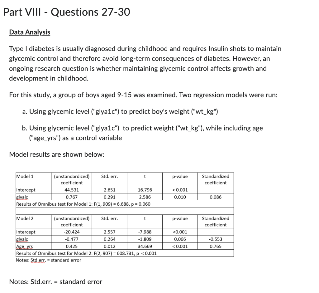 Solved Data Analysis Type I diabetes is usually diagnosed | Chegg.com