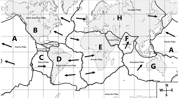 Solved Which side of Plate E would a transform boundary most | Chegg.com