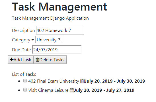 Create a task management Django Application: - Each | Chegg.com