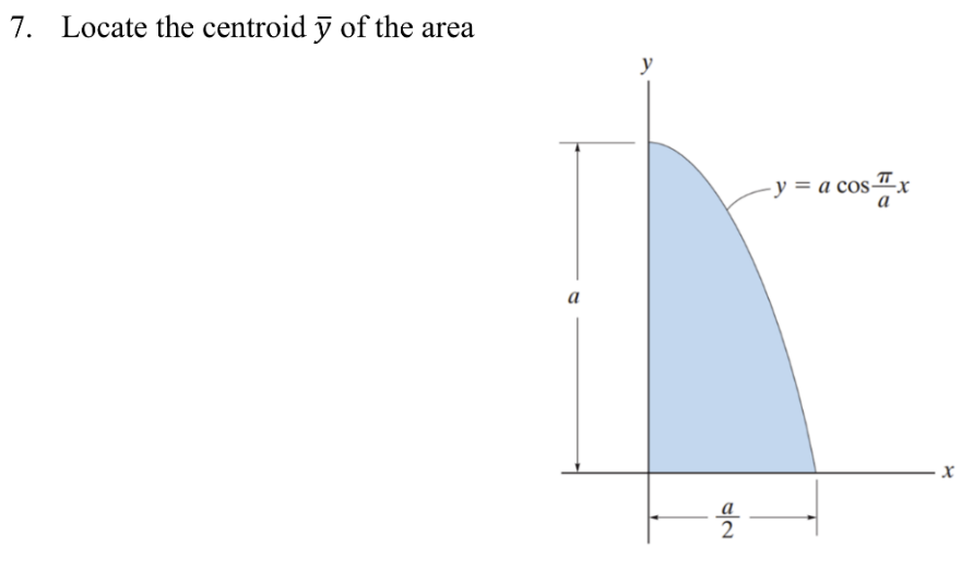 Solved 7. Locate the centroid yˉ of the area | Chegg.com