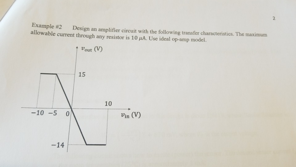 Solved 2 Example #2 Design an amplifier circuit with the | Chegg.com