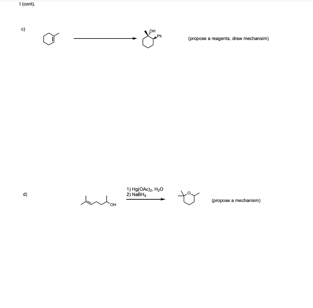 Solved Complete the schemes by choosing the proper reagents, | Chegg.com