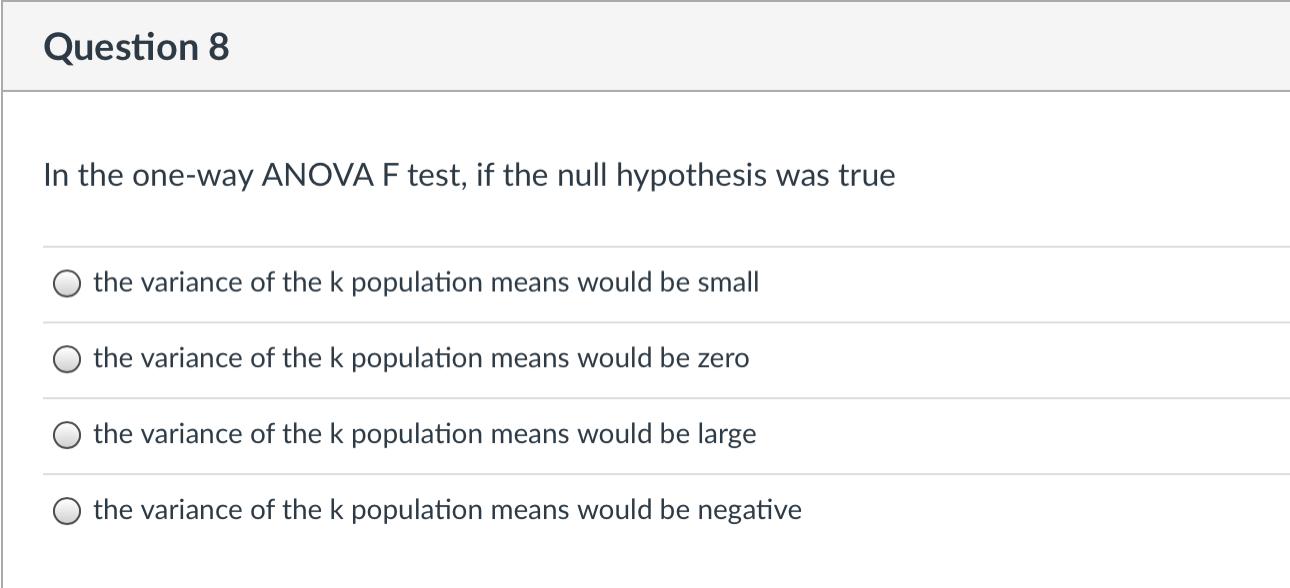 the null hypothesis for an anova f test is that