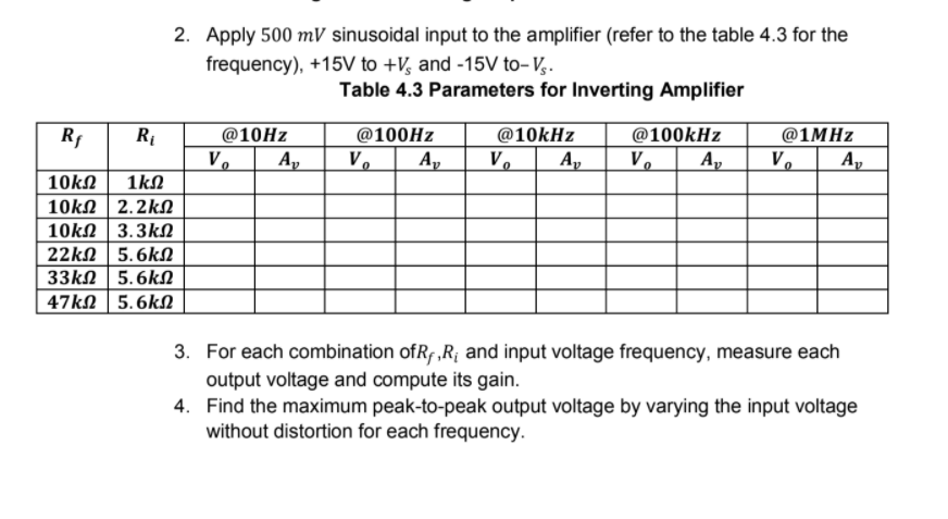 I Operational Amplifier Objectives 1 To Calculate Chegg