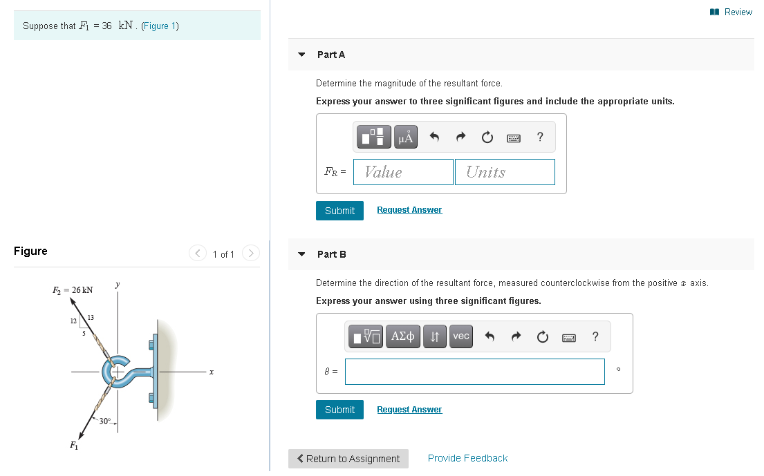 Solved Review Suppose that Fi = 36 kN. (Figure 1) Part A | Chegg.com