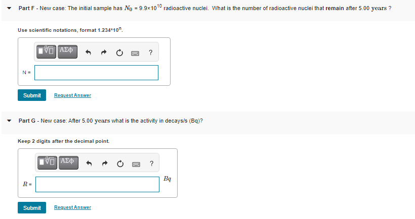 Solved Learning Goal: Radioactive decay - Half-life Time 0 | Chegg.com
