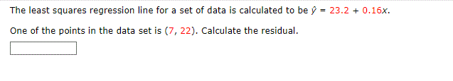 Solved The least squares regression line for a set of data | Chegg.com