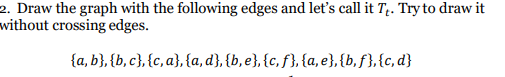 Solved Draw the graph with the following edges and let's | Chegg.com