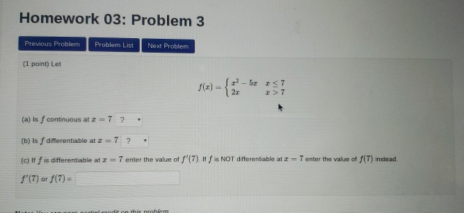 Solved Homework 03: Problem 3 Previous Problem Problem List | Chegg.com