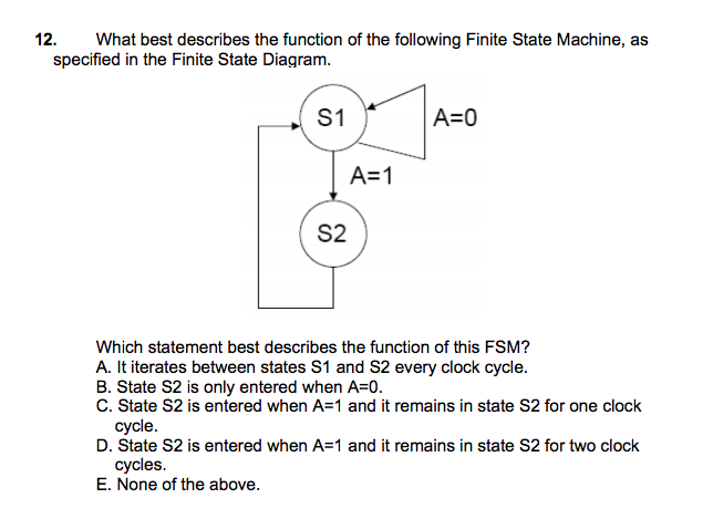 Solved 12. What best describes the function of the following | Chegg.com
