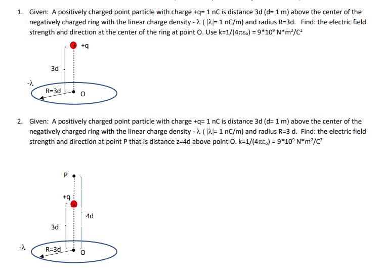Solved 1. Given: A positively charged point particle with | Chegg.com