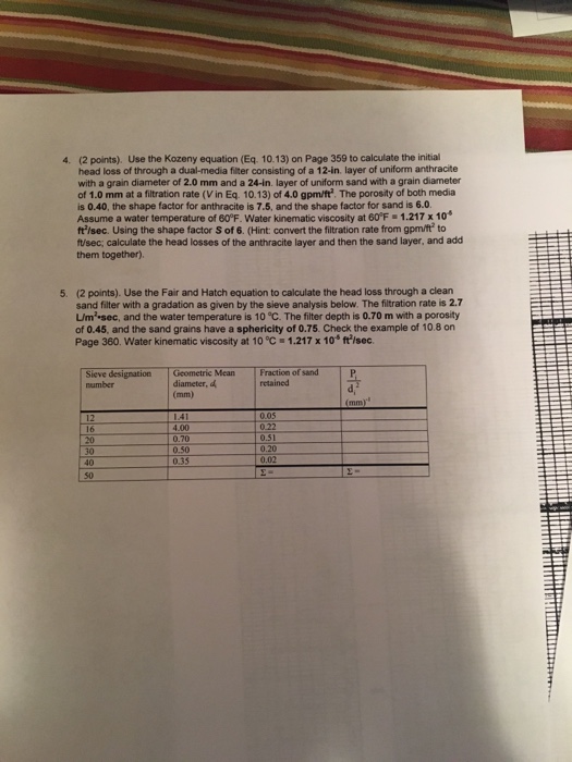 Solved Use the Kozeny equation (Eq. 10.13) on Page 359 to | Chegg.com