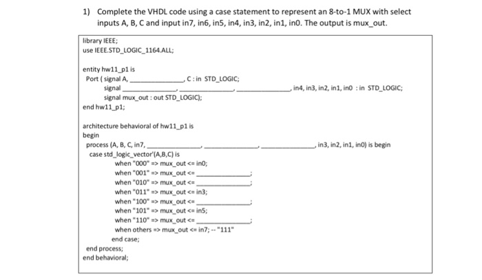 vhdl case multiple assignments