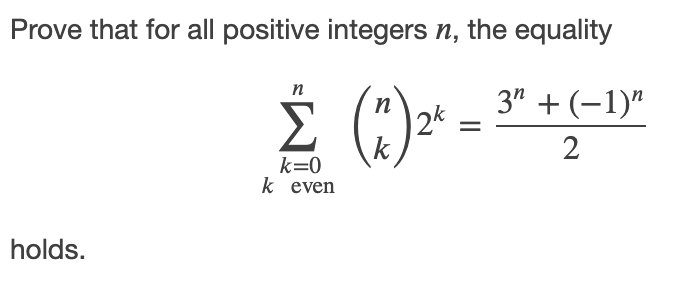 Solved Prove that for all positive integers n, the equality | Chegg.com