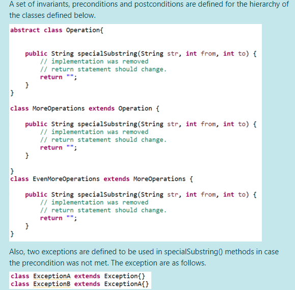 Solved A set of invariants, preconditions and postconditions | Chegg.com
