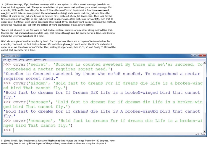 Solved 4·(Hidden Message, 15pt) You have come up with a new | Chegg.com