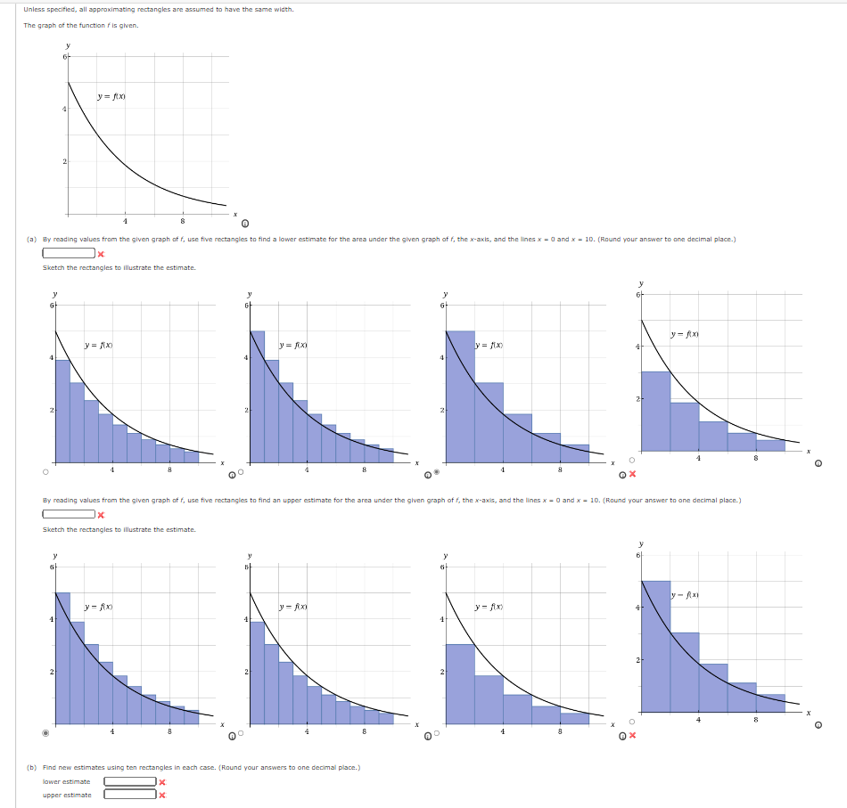 Solved Unless specified, all approximating rectangles are