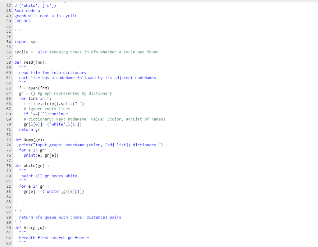 10.10 PA6 Depth First and Breadth First Graph | Chegg.com