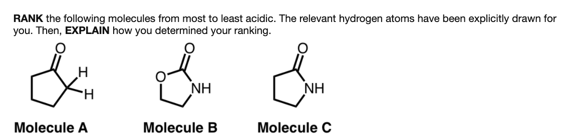 Solved RANK The Following Molecules From Most To Least | Chegg.com