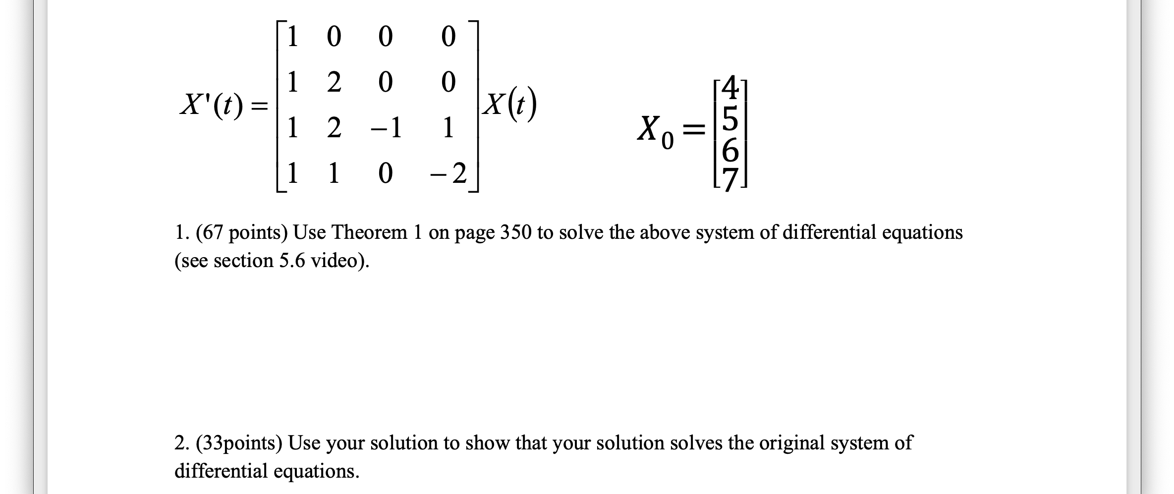 differential equation systems matrix differential equation systems matrix
