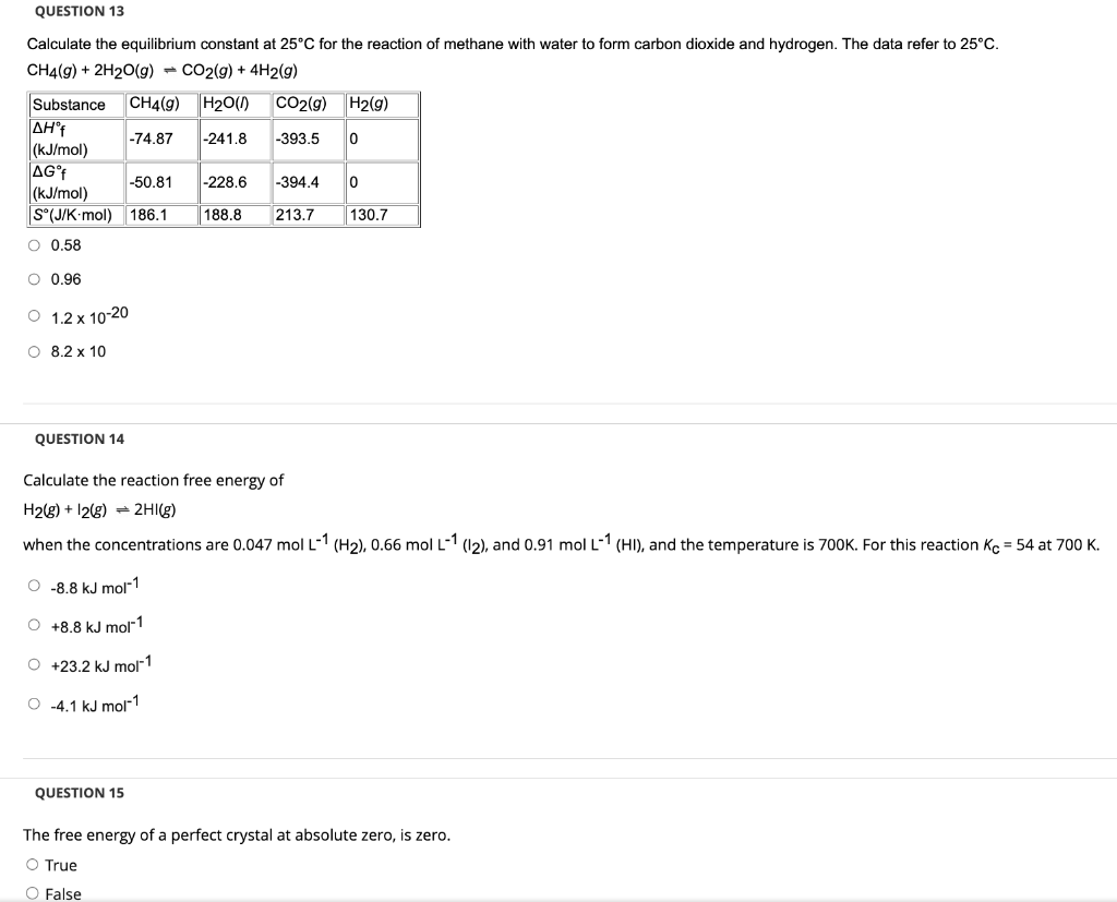 Solved Calculate The Equilibrium Constant At 25 C For The Chegg Com   PhprqMOOU