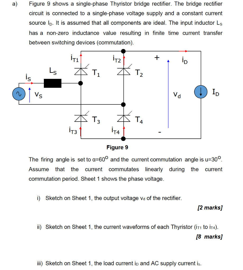 Single phase shop thyristor bridge rectifier