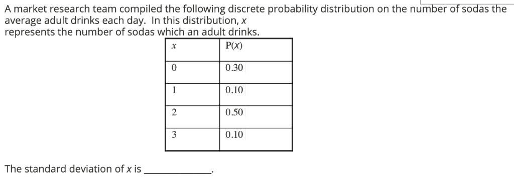 a market research team compiled the following discrete