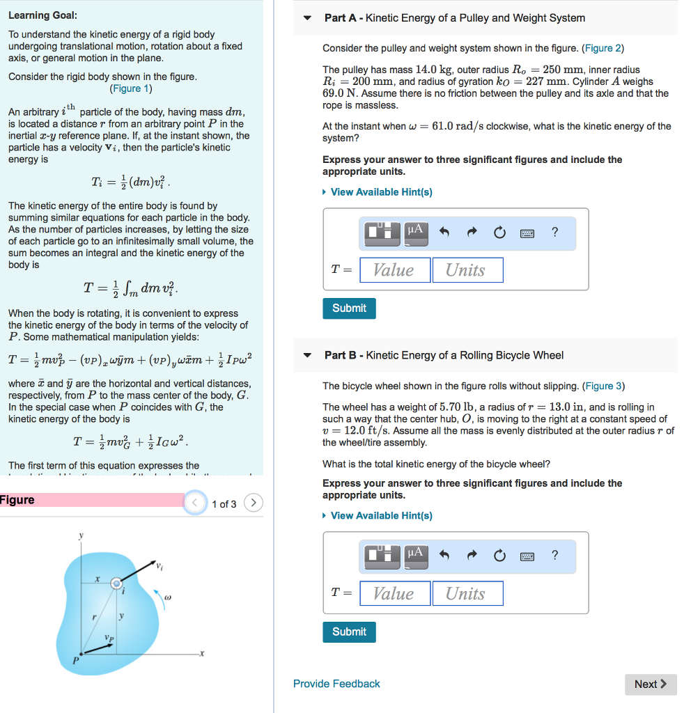 Solved Learning Goal Part A Energy of a Pulley and