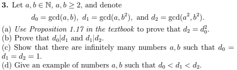 Solved 3. Let A, B E N, A, B > 2, And Denote Do = Ged(a,b), | Chegg.com