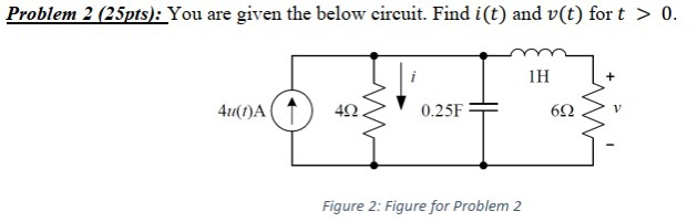 Solved Problem 2 (25pts): You are given the below circuit. | Chegg.com