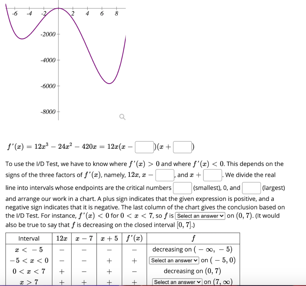 Solved Find Where The Function F(x)=3x^4-8x^3-210x^2+9 Is | Chegg.com