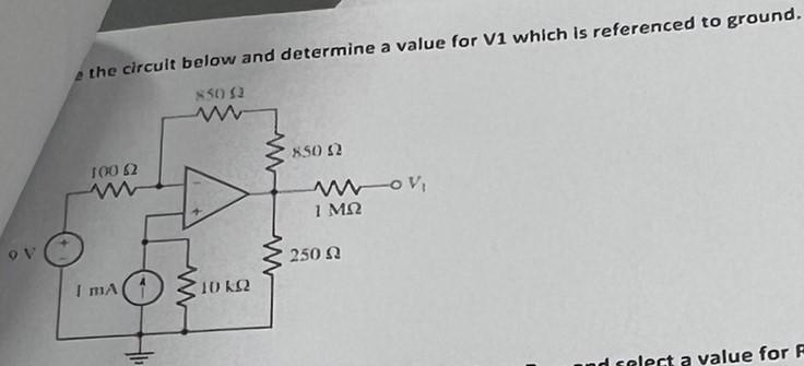 Solved the circuit below and determine a value for V1 which | Chegg.com