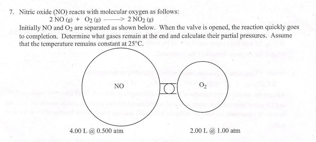 Solved 7. Nitric oxide (NO) reacts with molecular oxygen as | Chegg.com