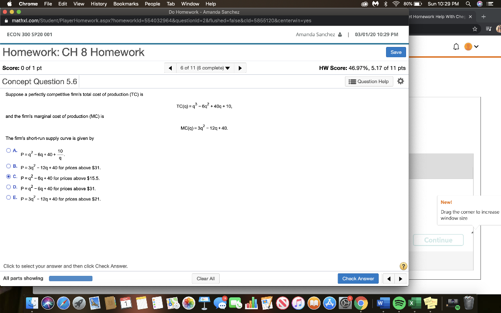 Solved I hit C as the answer but I do not know if it | Chegg.com