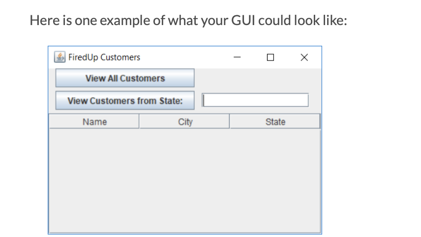 The GUI should support 2 functions: (1) displaying | Chegg.com