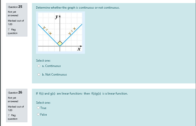 Solved Question 25 Determine whether the graph is continuous | Chegg.com