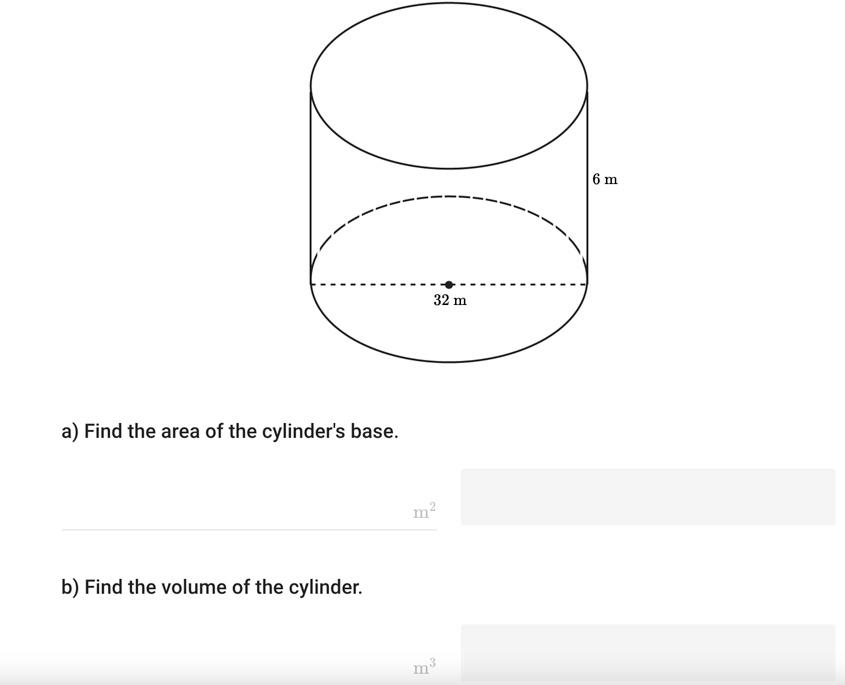 how to find the area of a cylinder's base